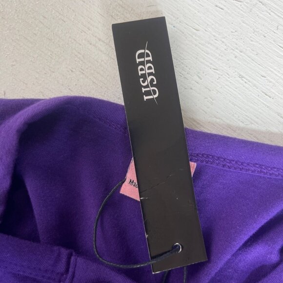 USBD Button Front Shirt Womens Medium Purple New Short Sleeve - Picture 7 of 7